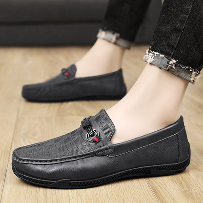Fashion Leather Men Casual Shoes Slip on Formal Loafers Luxury Brand Comfortable Men Italian Soft Male Driving Shoes