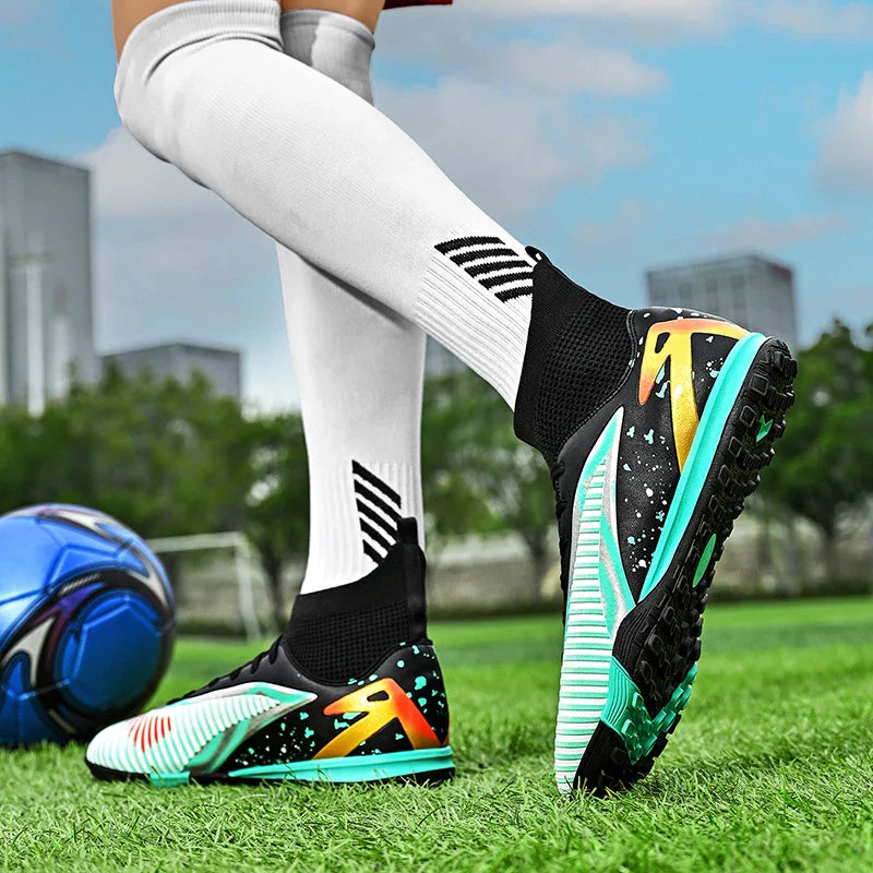 New Men Football Boots Sports Shoes Futsal High Ankle Soccer Shoes High-quality Indoor Non-Slip Outdoor Ultralight Non-Slip