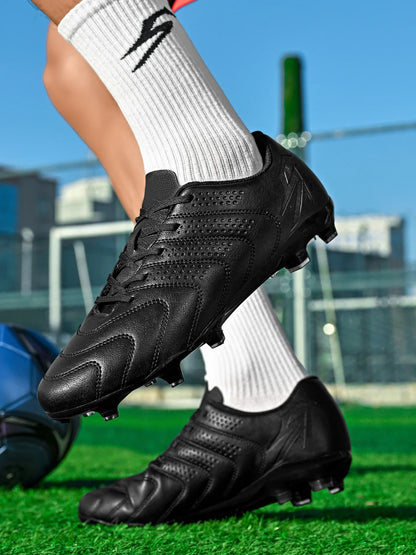 AG/FG Soccer Boots Unisex Youth Adult PU Fabric Upper TPU Sole Non-Slip Wear-Resistant Outdoor Sports Pitch