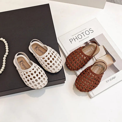 Traditional Woven Sandals Young Child in Summer 2026 New Child Flat Shoe Retro Baby Walking Shoe Girls Casual Sandals Baby Shoes