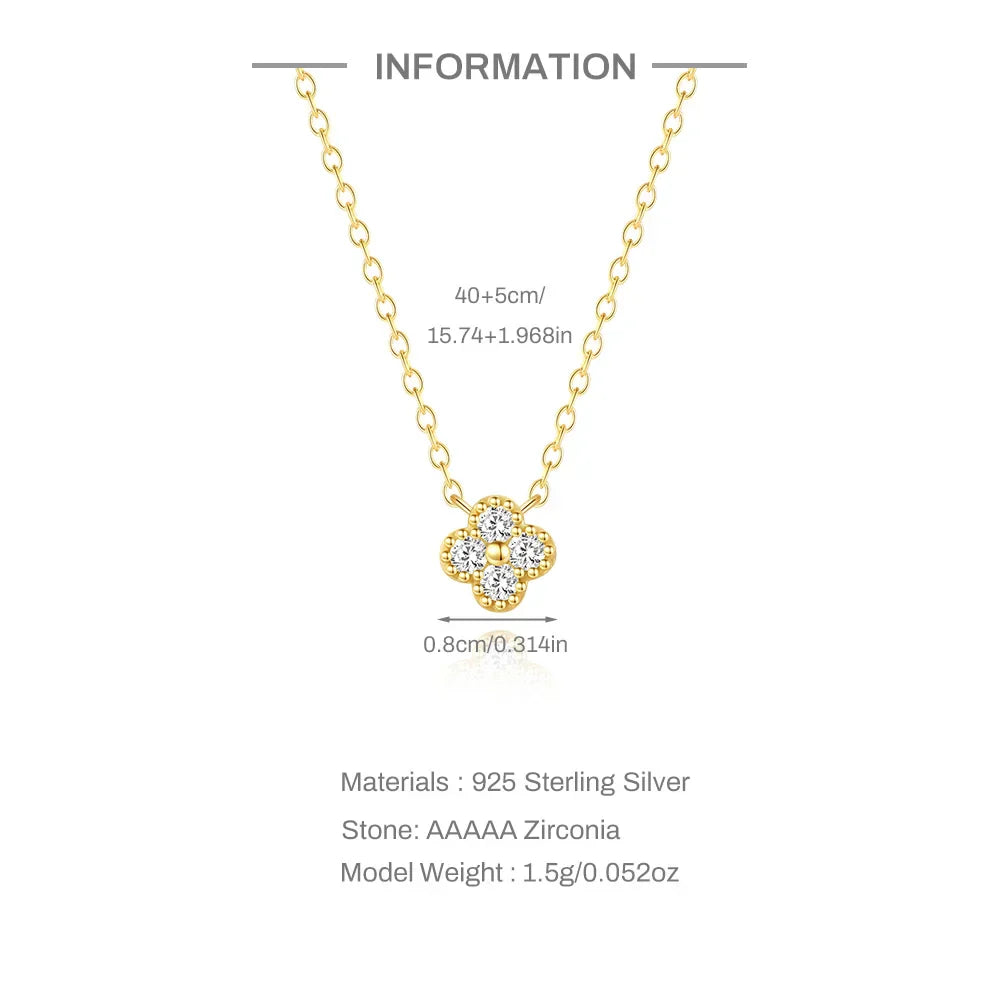100% 925 Sterling Silver Turquoise Crystal Petal Patter Pendant Necklaces For Women Delicate Wedding Jewelry Collar Mujer