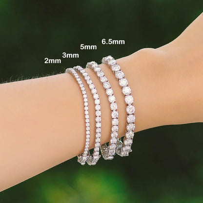 3mm 4mm 5mm Moissanite Tennis Bracelet for Women Men 925 Silver Plated 18k Gold Pass Diamond Tester Link Bracelets Bangle