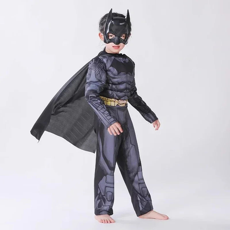 Anime Superhero Batmans Cosplay Muscle Costume Batma Zentai Jumpsuits Bodysuit Suit Halloween Carnival Costumes
