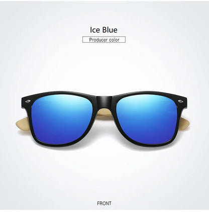 Fashion Bamboo Wood Vintage Square Sunglasses Men Women Luxury Brand Designer Sun Glasses Wooden Driving Fishing Eyewear