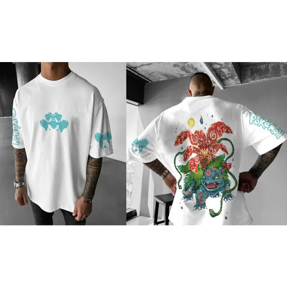 Printing T-shirt 2025 Summer New Men's Street Loose Casual Trend Versatile Parent-child Top