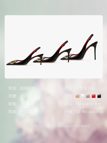 Fahion Slingback Black Comfortable Women Summer Shoes Very High Heel Sandals 2025 Trend for Wedding Party Dress