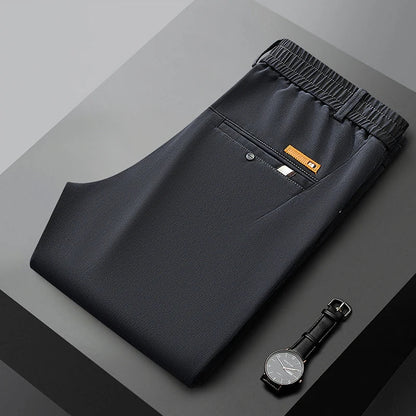 Business Straight Men's Pants Fashion Comfortable Brand Lyocell Soft Trousers Classic Simple Regular Solid Color Slim Pants