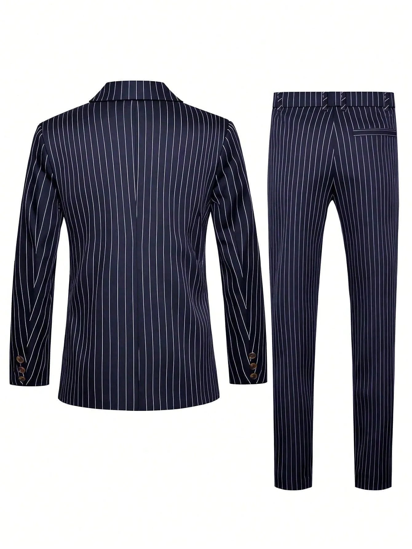 High-quality European and American Men's Clothing, Formal Suits with Stripes, Trousers for Business, Formal Dinners, Weddings