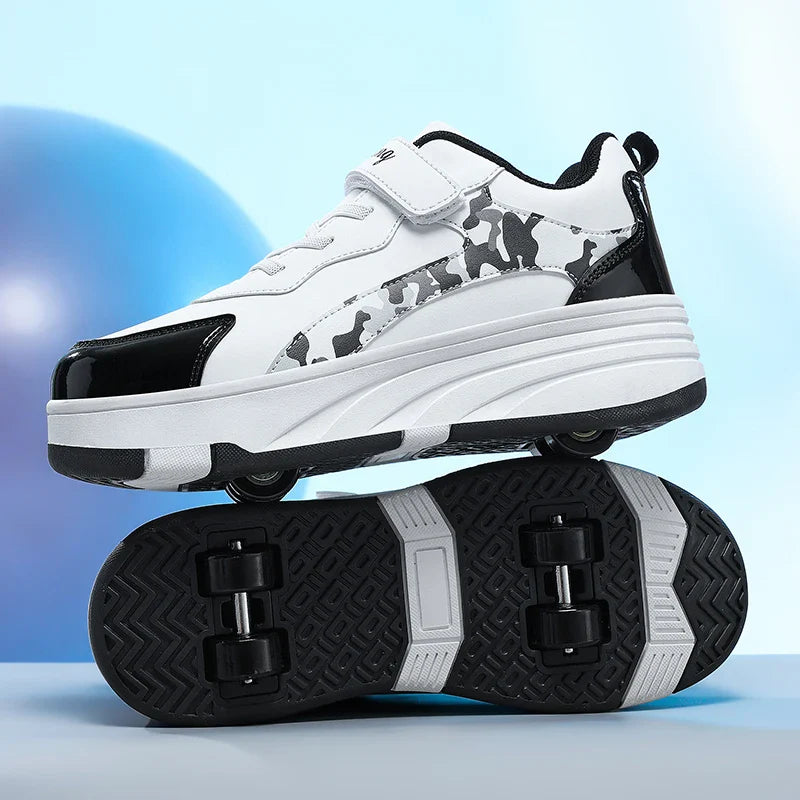 New Roller Skates Sneakers for Children Sports Shoes for Boys Retractable Skates with Removable Sheels Unisex Casual Footwear