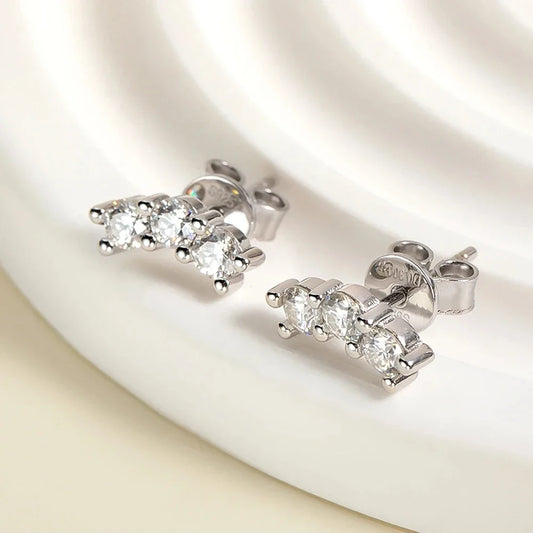 100% 925 Sterling Silver Earring 3mm Moissanite Stud Earrings For Women D Color VVS1 Diamonds Earring  Certified Wholesale