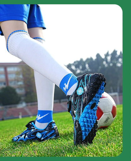 Kids Soccer Cleats Football Shoes Non Slip Breathable Lightweight Training Sneakers Boys Girls Children Football Match Boots