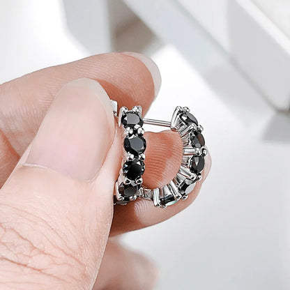 100% 925 Sterling Silver each 0.2ct 3.5mm Moissanite Hoop Earrings For Women Sparkling Wedding Party Fine Jewelry Gift