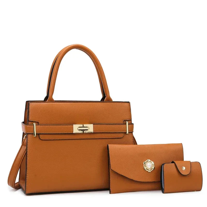 3 Sets Or 1 Big Bag Women's Handbag Large Capacity Bags Luxury Shoulder Crossbody Bags Small Coin Purse Quality Leather Sac Hot