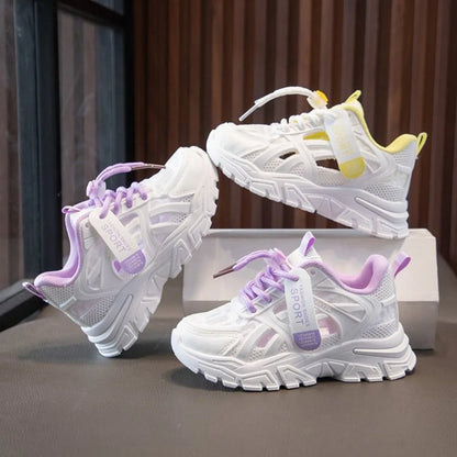 Girls Sports Shoes 2026 Spring and Summer New Children's Casual Mesh Breathable Thick-soled Designer Tennis Sports Shoes