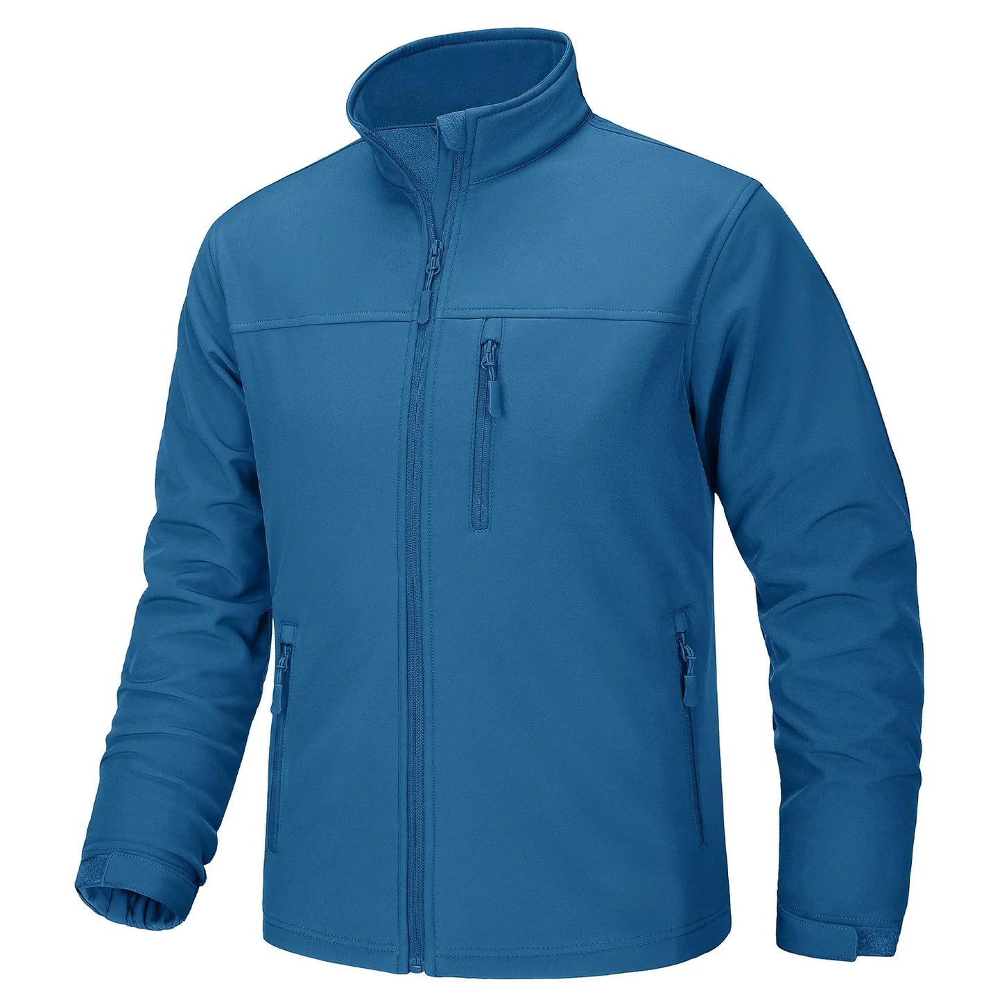 Waterproof Fleece Lining Windbreaker Mens Winter Work Jackets Zipper Pocket Casual Coats Full Zip Outwear Tops