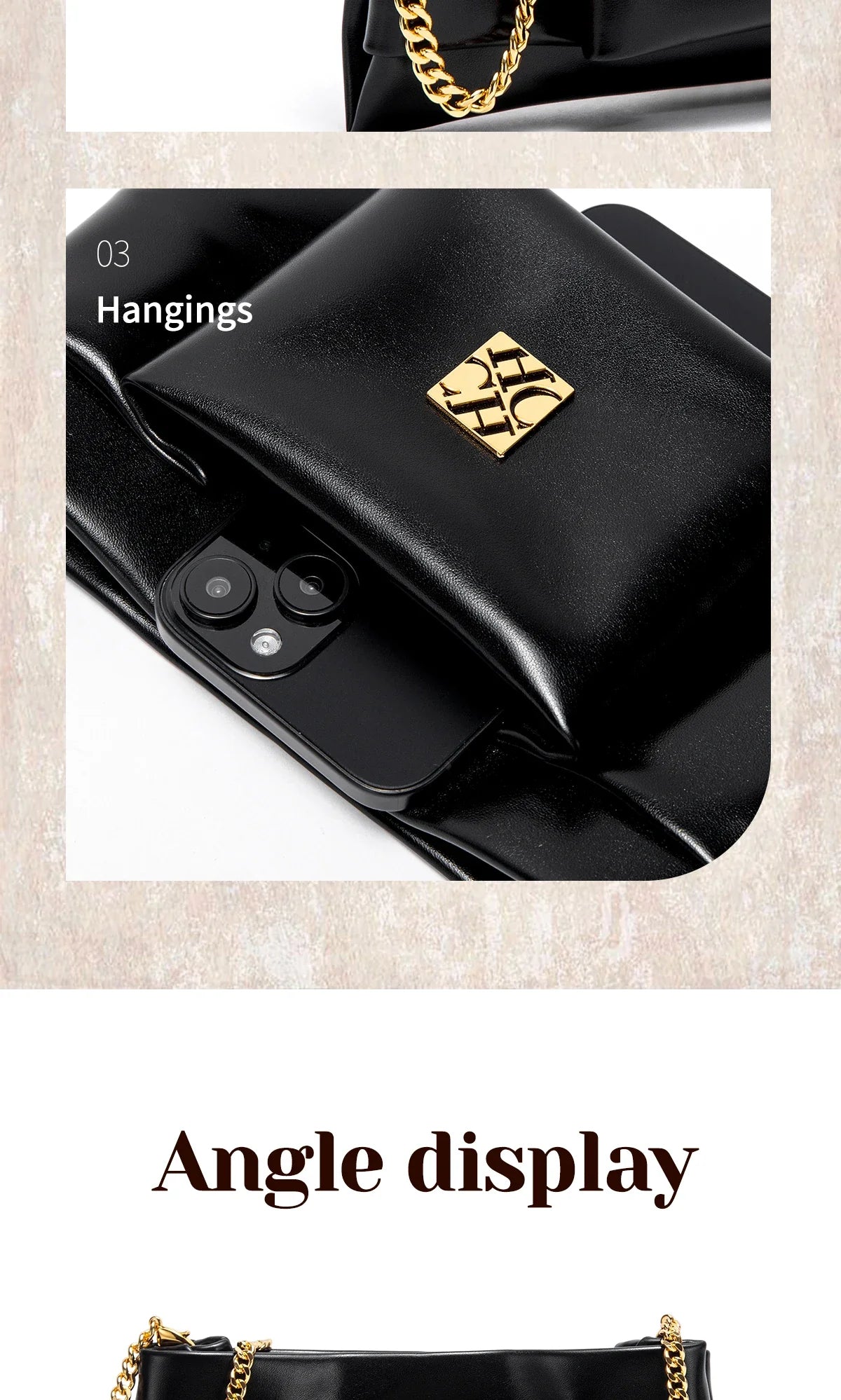 Leather Luxe Sleek Shoulder Bags Gold-Plated Logos Durable Chain Straps Merge High-End Craftsmanship with Urban Style