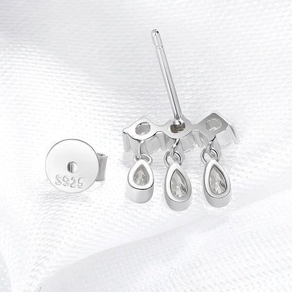 Pear Cut Full Moissanite Drop Earrings for Women Sparkling Luxury Quality Jewelry Wedding Party S925 Sterling Silver