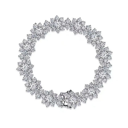 All Mozambique New Sunflower Moissanite Women's Bracelet 925 Sterling Silver Diamond Jewelry Moissanite Diamond Women's Bracelet
