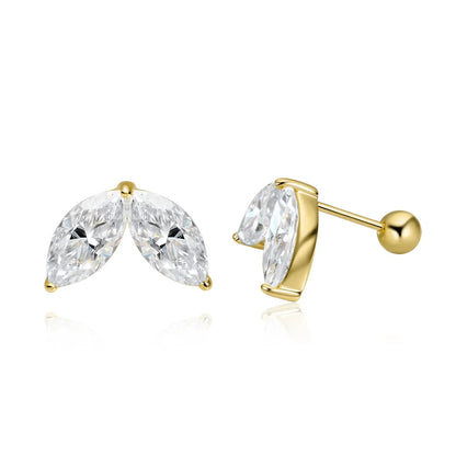 0.3-1CT Marquise Cut Real Moissanite Stud Earrings for Women Party 14k Plated Lab Diamond Earring Silver Jewelry S925