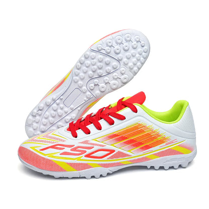 Men Women Kids TF Turf Soccer Cleats Training Wear Non-Slip Wear-Resistant PU Fabric Rubber Sole