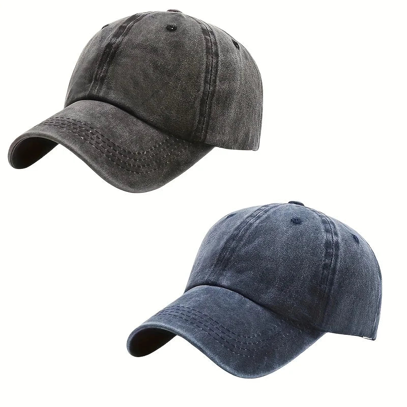 Solid Washed Denim Baseball Cap Vintage Unisex Cotton Sport Hat Outdoor Soft Top Breathable Versatile Sunshade Caps Women Men