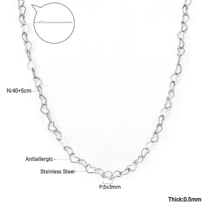 Fashion Collier Simple Heart Girls Pendant Necklace Small Love Shape Stainless Steel Hearts Clavicle Choker Jewelry