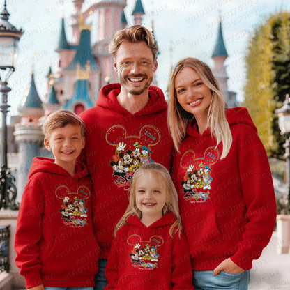 Mickey Pattern Pure Cotton Hoodie Parent-child Suit Unisex Keep Warm High Quality Causal Top