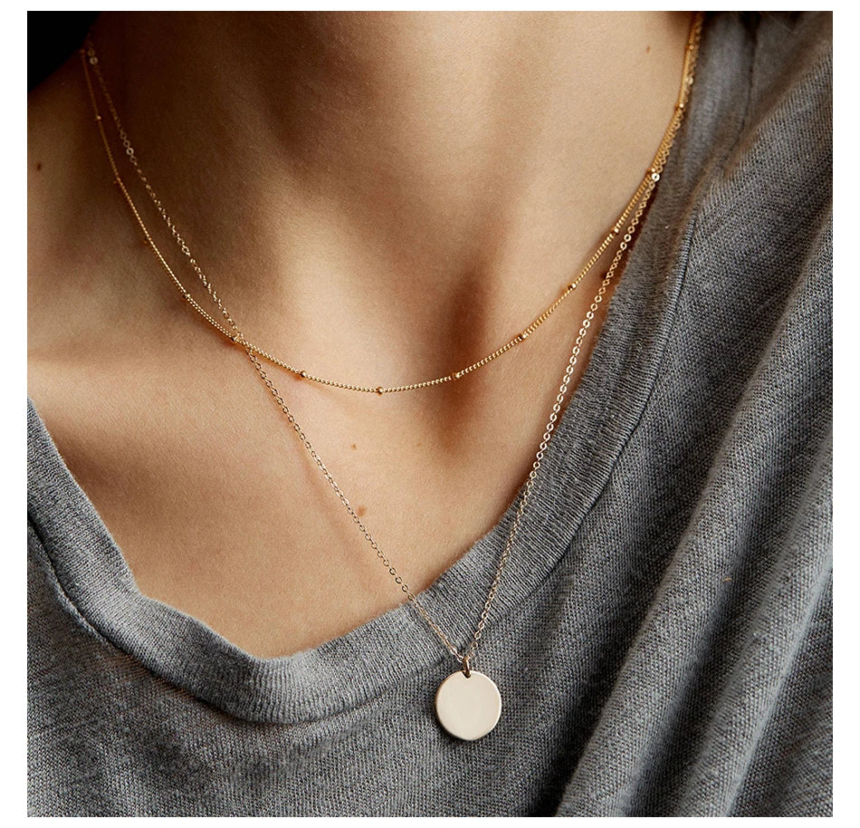 Gold Color Stainless Steel  Chain Choker Necklace Women Chain Necklace Sets for Women gift