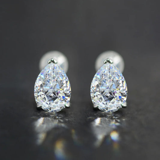 100% 925 Sterling Silver 7*10mm Water Drop High Carbon Diamond Stud Earrings For Women Exquisite Party Fine Jewelry Gifts