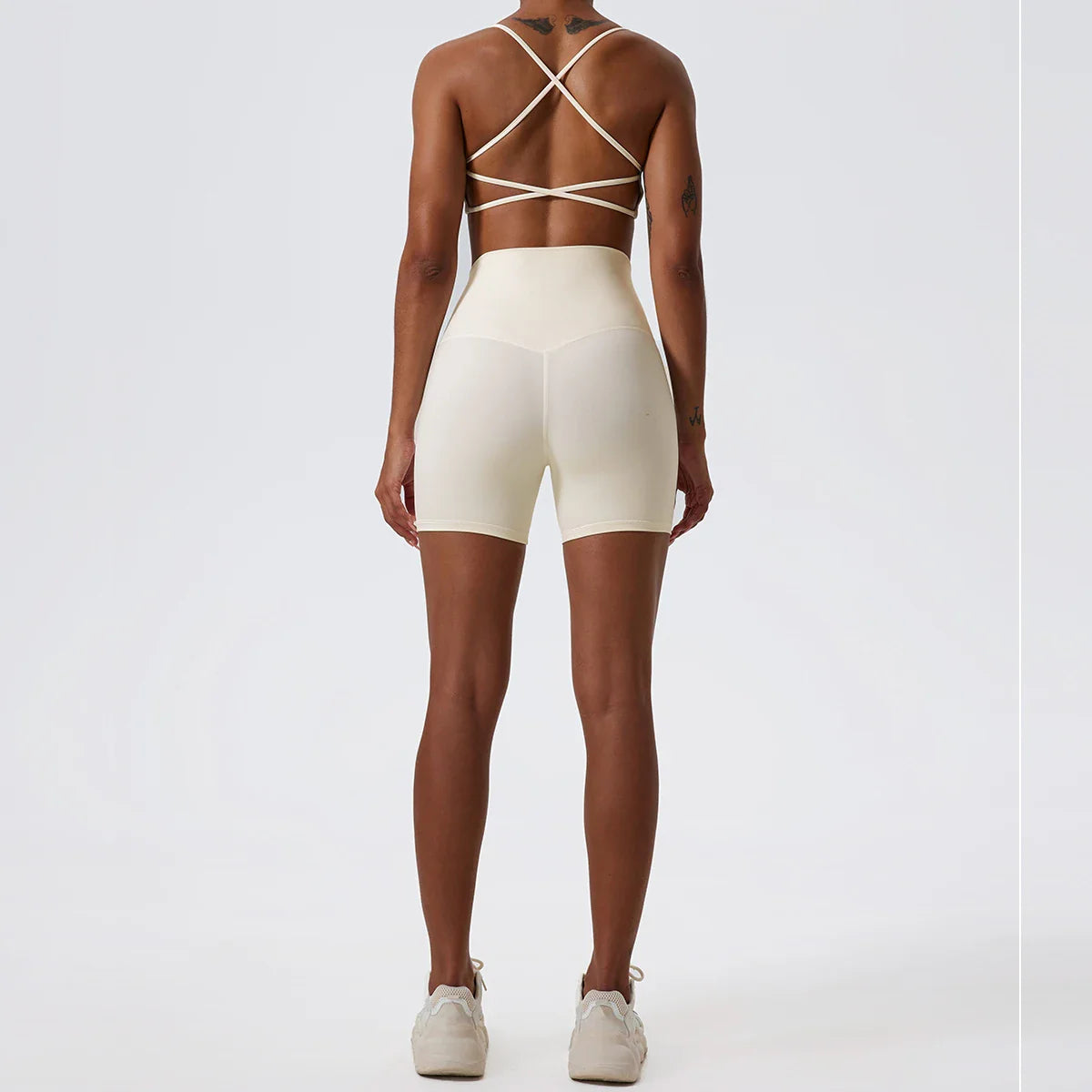 Two Pieces Yoga Set Women Gym Shorts Sports Suit Female Soften Skin-Friendly Activewear Beauty Back Women Sportswear