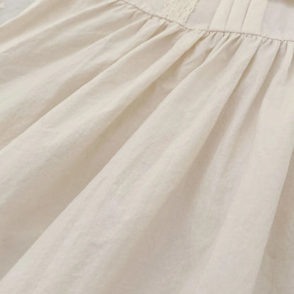 2026 Girls Summer New 2-6Yrs Pure Cotton Sleeveless Lace Collar Baby Girl Dress Children Princess Birthday Sweet Dress