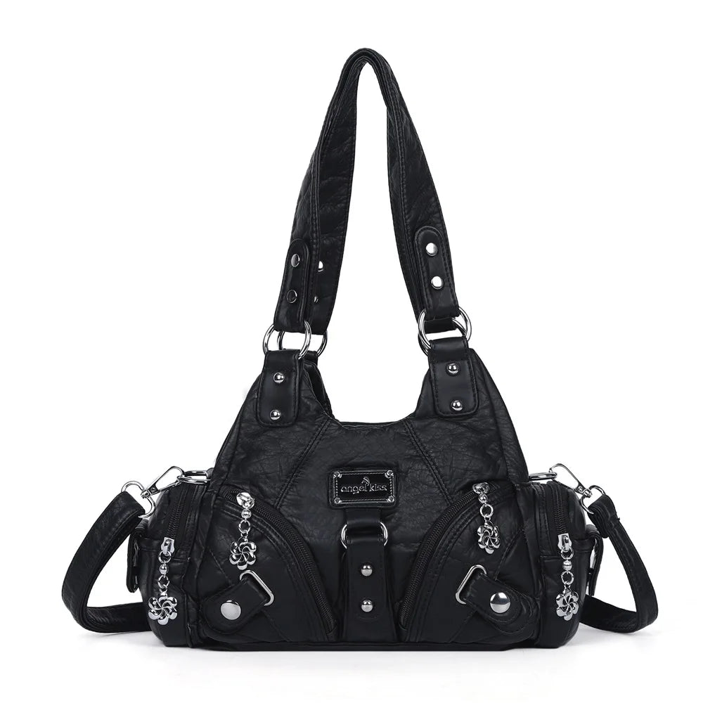 Women Handbags Soft Tote Bag Small Top-handle Fashion Satchel Multi-Pockets Leopard Shoulder Bag Hobos Phone Pack