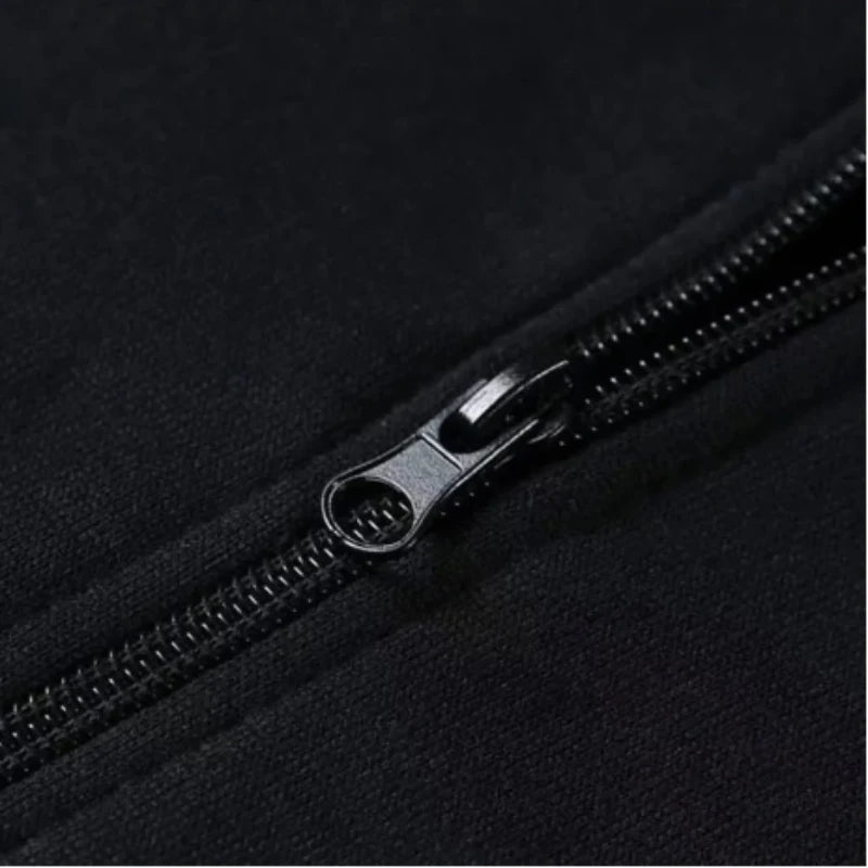 Print Hooded Zipper Men Women Casual Fashion Fall Winter Warm Vintage Long Sleeve Tops Fleece Zip-Up Sweatshirts