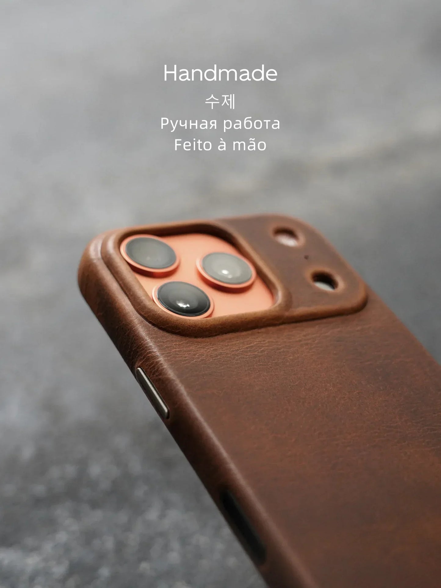 Genuine Leather Case for iPhone 17 16 Pro Max 15 Genuine Leather Handmade Phone Cover