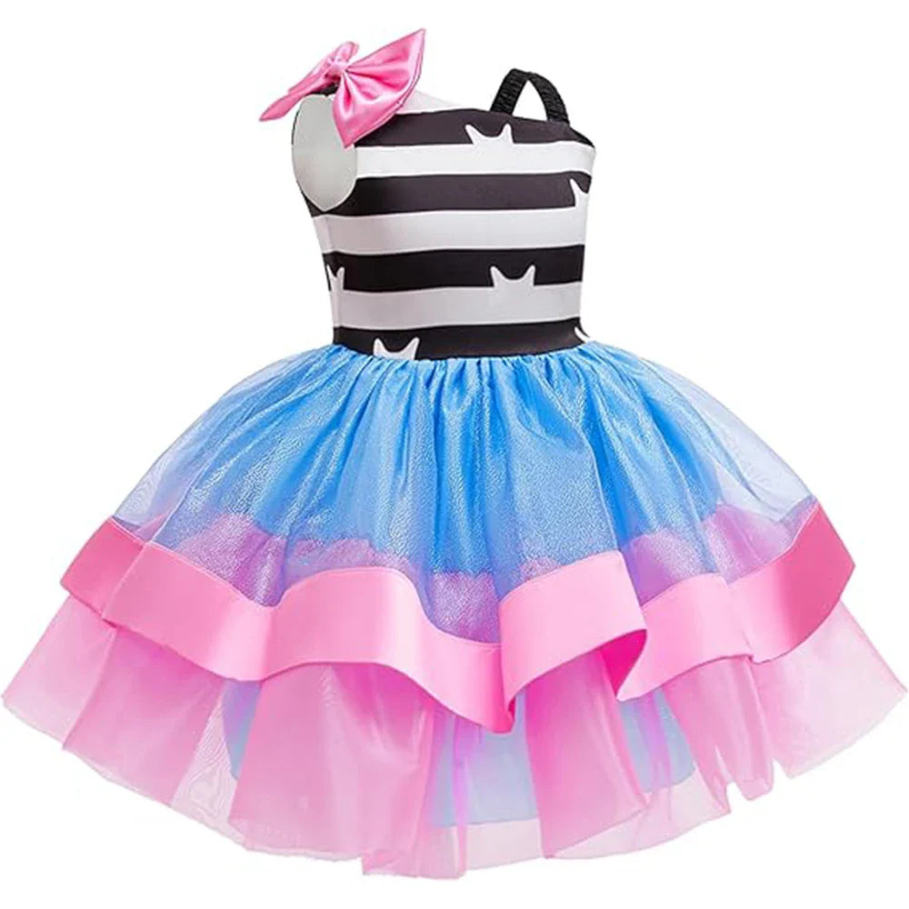 2026 Summer New Kids Girls Puffy Princess Dress Cat Striped Tutu Dress Children Birthday Party Gabby Dollhouse Cosplay Costume
