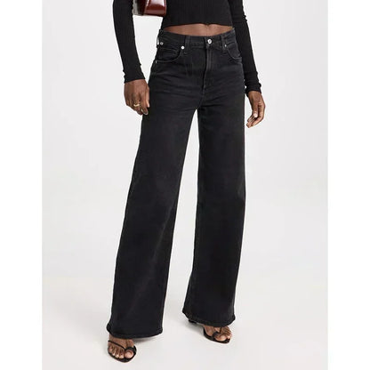 Ins Fashion Jeans Women Comfortable High Waisted White Jeans Girls Thin Stretch Denim Pants Female Straight Leg Trousers