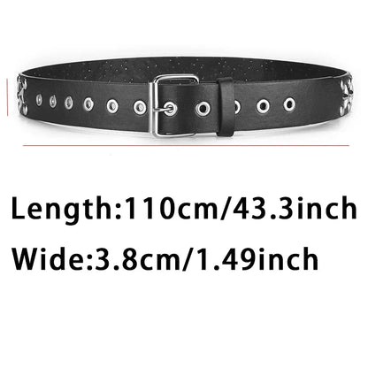 2023New Fashion Pentagram Riveted Women's Belt Punk Hip Hop Rock Jeans Men's Belt