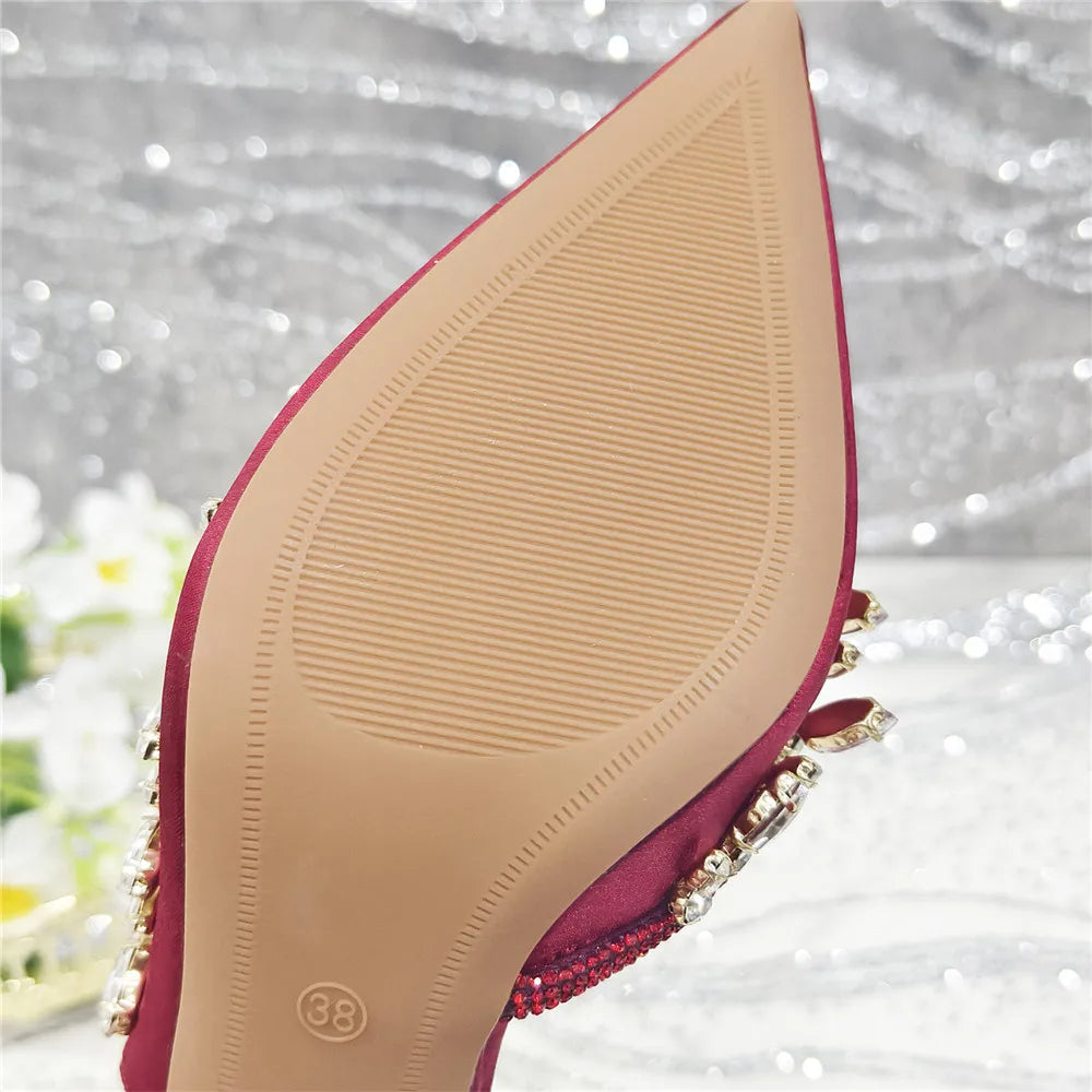 Large Size Women's Wedding Shoes Italian Elegant Women's Party Shoes Solid Color High Heels Women's Formal Shoes