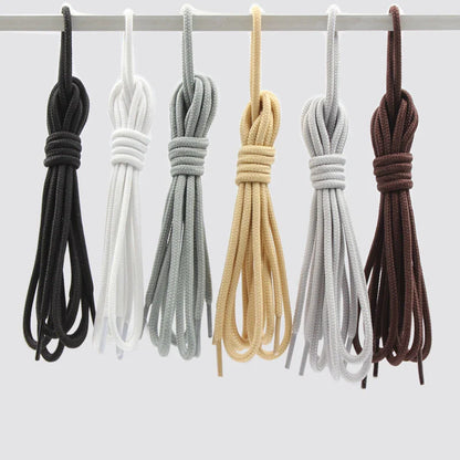 2pcs/ Pair Round Solid Polyester Black Brown Shoelaces For Marten Boot Women Men Outdoor Hiking Boots Sports Shoes Lace Strings
