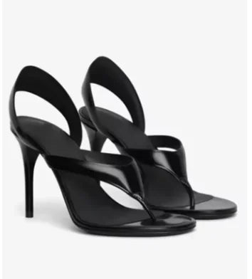 Sandálias Femininas de Verão com Salto Agulha, Concisas, Estilo Flip-flop, Salto Alto, Slingback, Sapatos Femininos para Passarela, Tamanhos Grandes 34-46