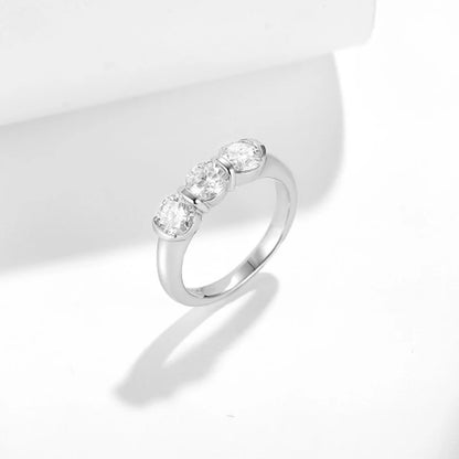 All 0.5ct D VVS1 Moissanite Ring for Women Sparkling Wedding Eternity Bands Sterling Silver 925 Rings Fine Jewelry Band