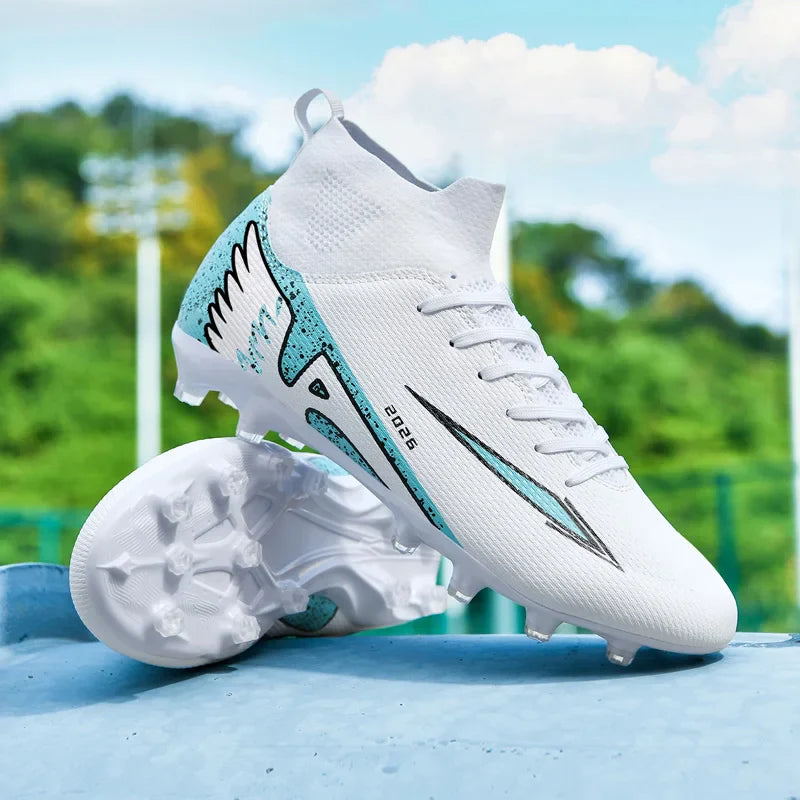 Men's High Ankle Soccer Shoes Ultralight Non-Slip Sports Outdoor Football Boots Indoor High-Quality Futsal Non-Slip