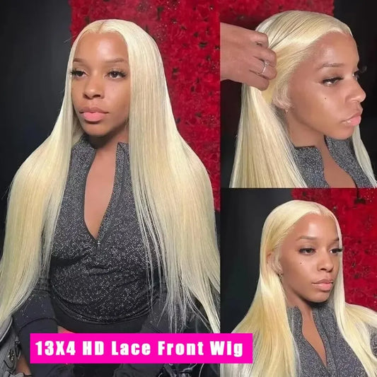 Straight Human Hair Wigs 613 Blonde 13X6 Hd Lace Frontal Wig 220 Density 13X4 Lace Front Wigs Human Hair 38 Inch Pre Plucked Wig