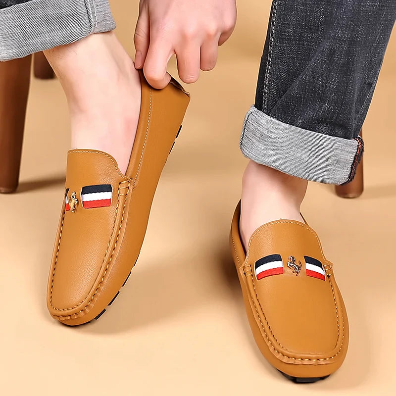 Loafers Men Casual PU Leather Loafers Mens Shoes Italian Comfortable Moccasins Luxury Formal Slip on Driving Shoes for Men