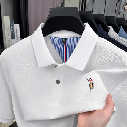 High end brand 100% cotton short sleeve polo shirt luxury pony embroidery men's summer comfort fashion designer new Paul T-shirt