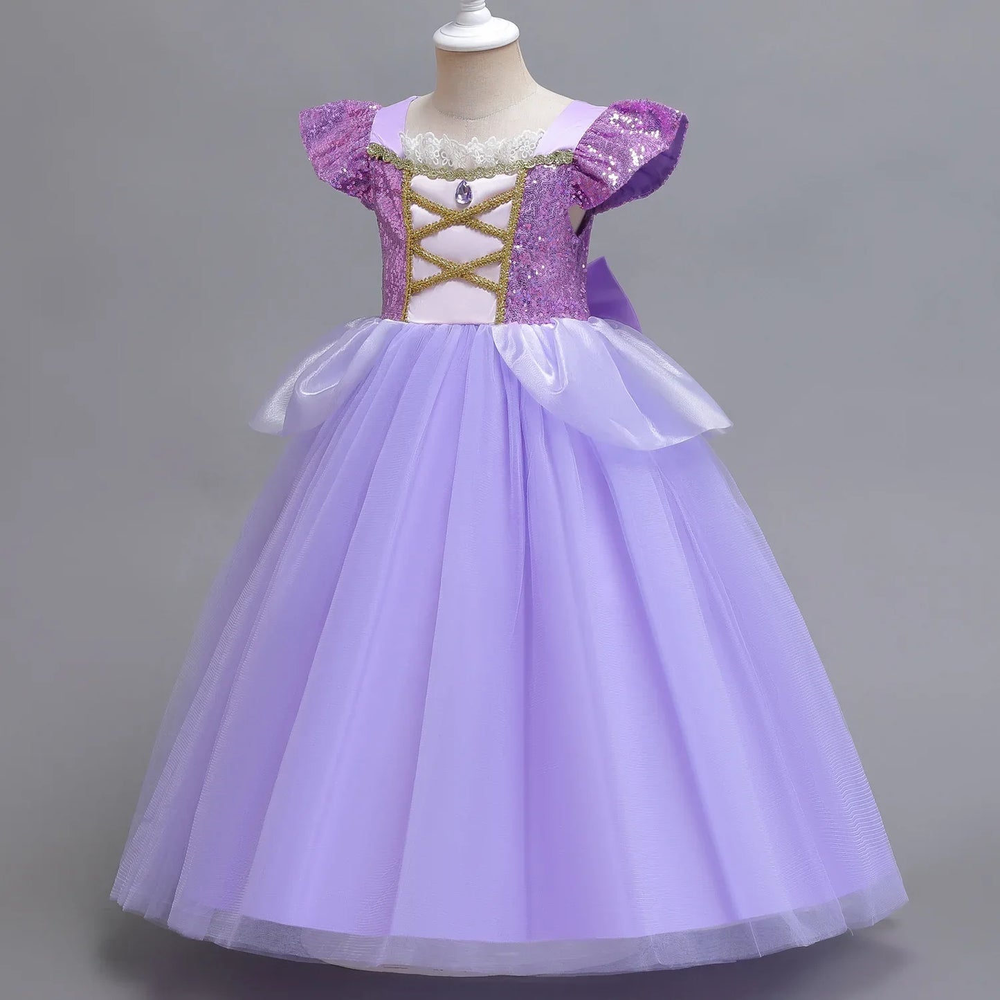 Cinderella Princess Ball Gown Fancy Birthday Rapunzel Belle Vestidos Party Dress Girls Costume Carnival Elegant Clothes
