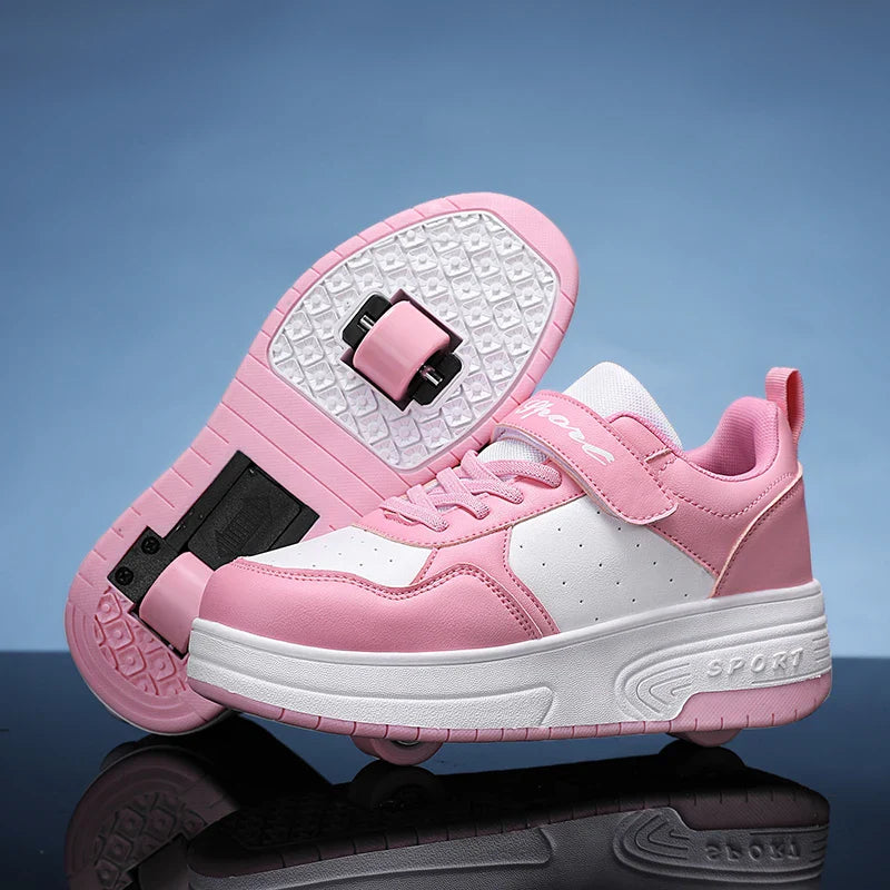 Ultra-Light Two Wheels Children's Sport Roller Skate Shoes For Kids Boys Girls Walking Running Sneakers Outdoor