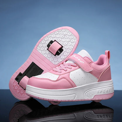 Ultra-Light Two Wheels Children's Sport Roller Skate Shoes For Kids Boys Girls Walking Running Sneakers Outdoor