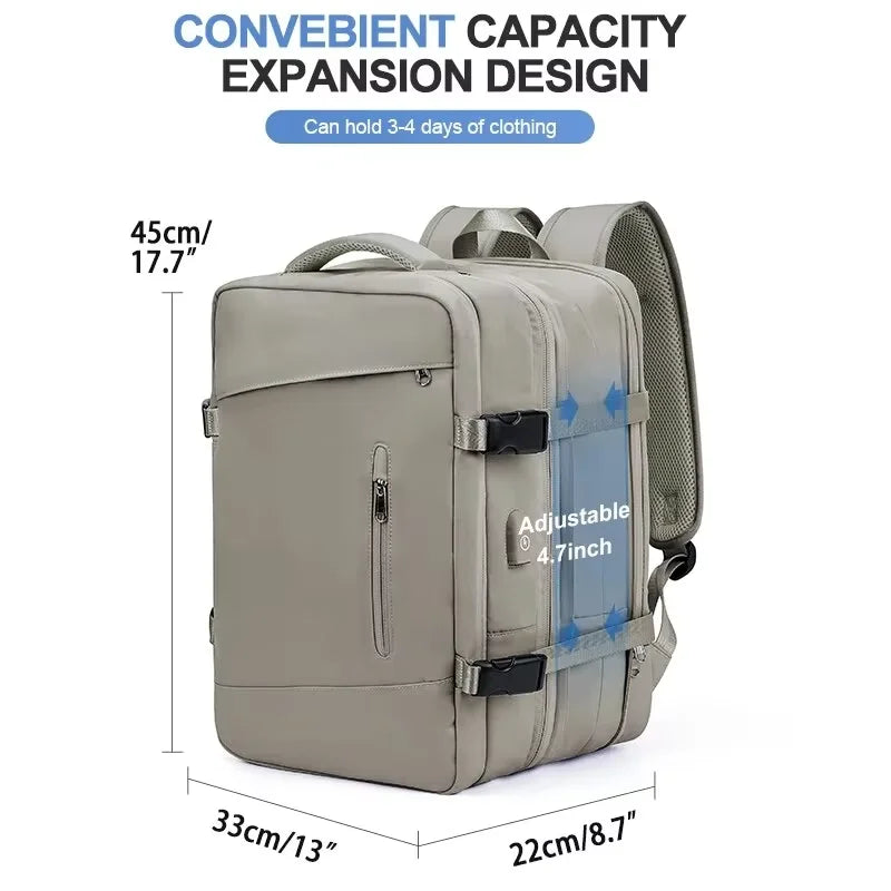 Travel Backpack for Women Expandable Weekender Hiking Laptop Backpack with USB Port Large Waterproof 40L Men's Backpack