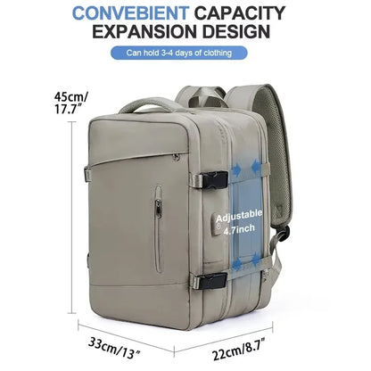 Travel Backpack for Women Expandable Weekender Hiking Laptop Backpack with USB Port Large Waterproof 40L Men's Backpack